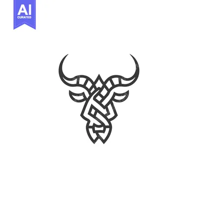 Aset premium populer: Abstract Line Art Design of a Bull's Head