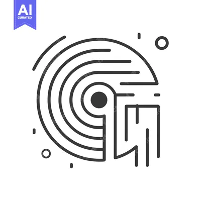 Aset premium populer: Abstract Line Art Design with a Circular Element and a Rectangular Ele