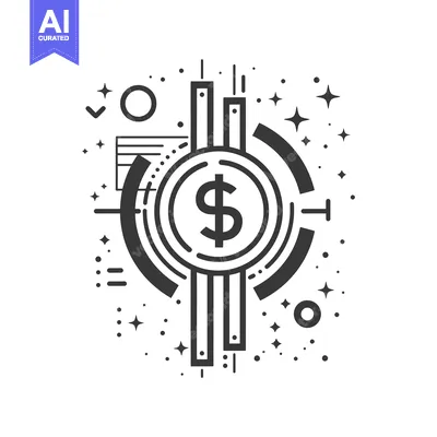 Abstract Line Art Design with a Dollar Sign in a Circle