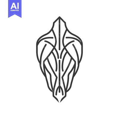 Aset desain premium: Abstract Line Art Design with a Pointed Tip