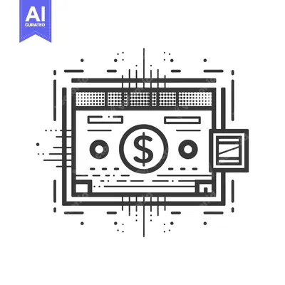 Popular premium asset: Abstract Line Art Illustration of a Dollar Bill