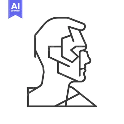 Popular premium asset: Abstract Line Art Illustration of a Human Head in Profile