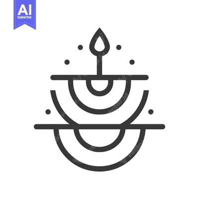 Aset desain premium: Abstract line art illustration of a teardrop with concentric circles