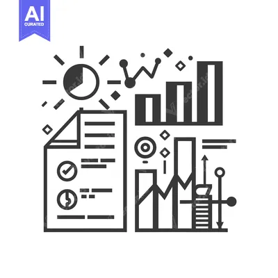 Abstract Line Art Illustration of Business Data Analysis