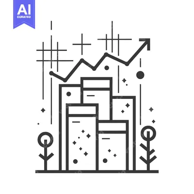 Aset premium populer: Abstract Line Art Illustration of Cityscape Growth and Prosperity