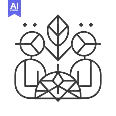 Abstract Line Art Illustration of Two Figures Supporting a Growing Pla