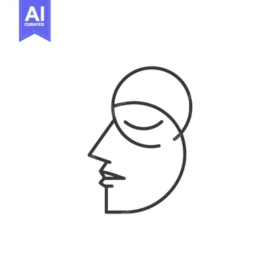 Premium design asset: Abstract Line Art Portrait of a Person in Profile