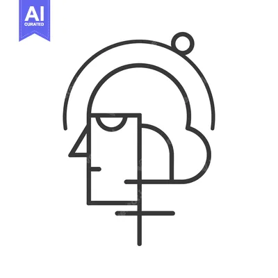 Popular premium asset: Abstract Line Art Portrait of a Person with a Cross