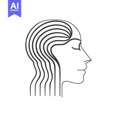Popular premium asset: Abstract Line Art Portrait of a Woman in Profile