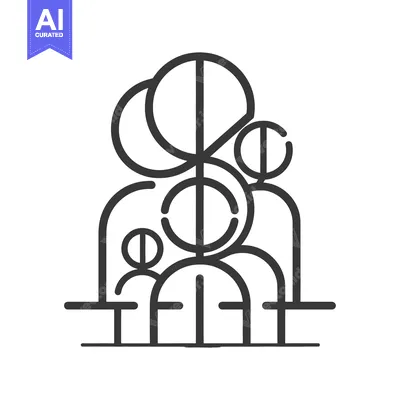 Abstract Line Art Representation of a Family