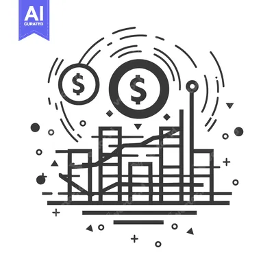 Aset premium populer: Abstract Line Art Representation of Financial Growth and Currency Valu