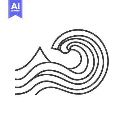Aset desain premium: Abstract Line Art Wave Design