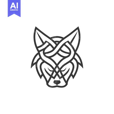 Popular premium asset: Abstract Line Art Wolf Head Design