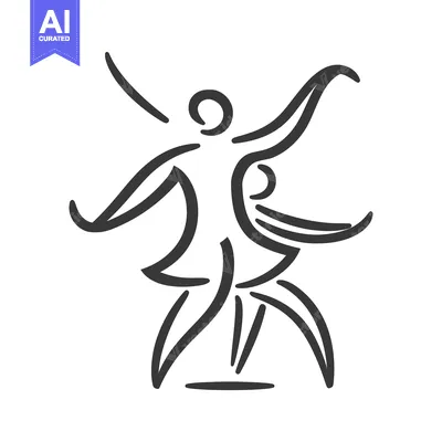 Aset desain premium: Abstract Line Drawing of a Dancing Figure