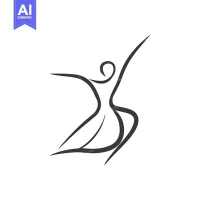 Aset premium populer: Abstract Line Drawing of a Person Dancing