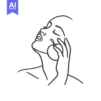 Aset premium populer: Abstract Line Drawing of a Woman's Face