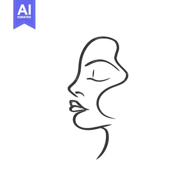 Aset premium populer: Abstract Line Drawing of a Woman's Profile