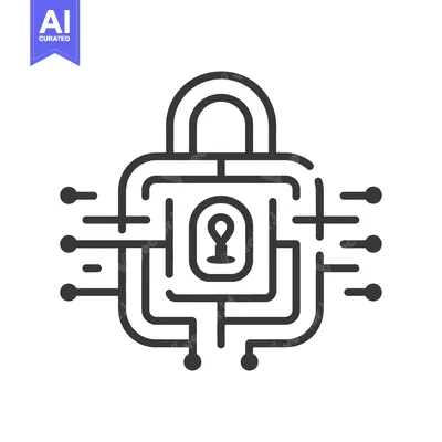 Aset desain premium: Abstract Lock with Circuitry and Keyhole