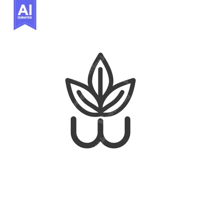 Premium design asset: Abstract Logo Design with Three Leaves and a W Shape