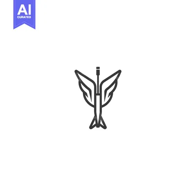 Aset premium populer: Abstract Logo of a Bird with Wings