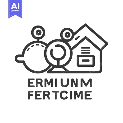 Premium design asset: Abstract logo with the text "ERMIUNM FERTCIME"
