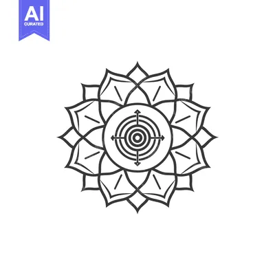 Aset desain premium: Abstract mandala with a target inside