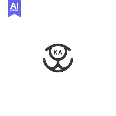Abstract Monogram Logo with Intertwined Lines and "KA" Initials