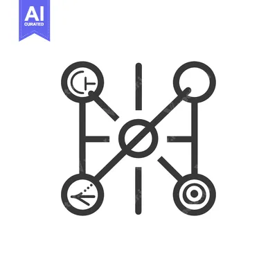 Aset desain premium: Abstract Network Diagram with Four Connected Circles