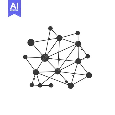 Aset premium populer: Abstract network structure with interconnected nodes