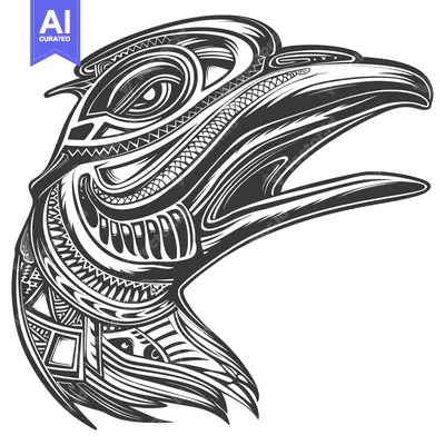 Aset premium populer: Abstract Ornamental Design of a Bird's Head