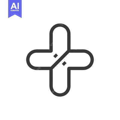 Premium design asset: Abstract Plus Symbol with Intersecting Lines