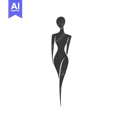 Aset desain premium: Abstract silhouette of a woman in a dress