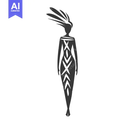 Popular premium asset: Abstract Silhouette of a Woman in a Patterned Dress