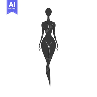 Aset premium populer: Abstract Silhouette of a Woman Standing with a Curved Body Shape