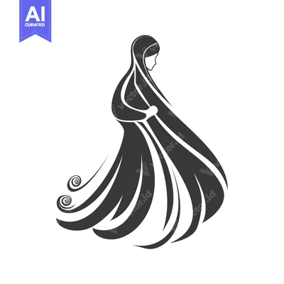 Abstract Silhouette of a Woman Wearing a Hijab
