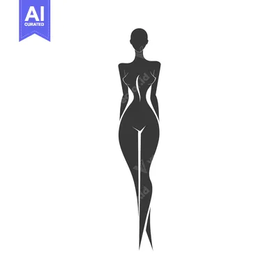 Aset premium populer: Abstract Silhouette of a Woman with a Slim Figure