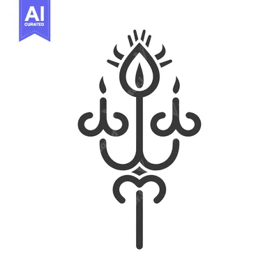 Aset premium populer: Abstract stylized candlestick with three flames and ornate details