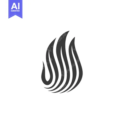 Aset desain premium: Abstract Stylized Flame Illustration