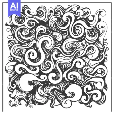 Aset premium populer: Abstract Swirling Pattern with Intertwined Curls and Spirals