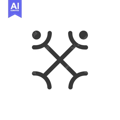 Abstract Symbol of Two Interlocking Figures