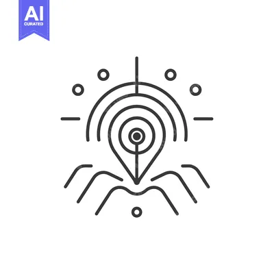 Premium design asset: Abstract Symbol with Central Pinpoint and Surrounding Shapes