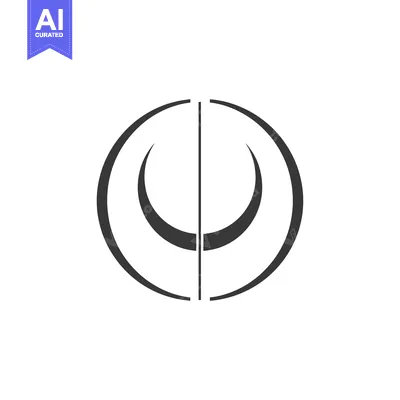 Popular premium asset: Abstract Symbol with Half Circles and a Vertical Line