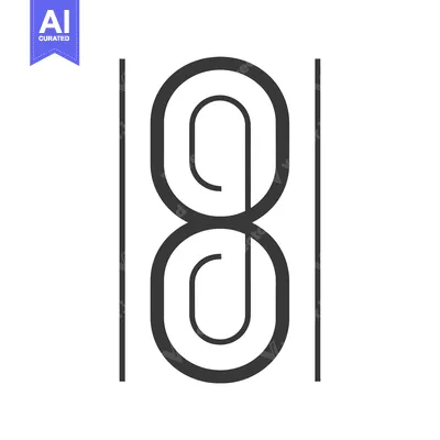 Aset desain premium: Abstract Symbol with Intertwined Circles and Vertical Lines