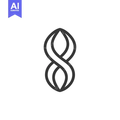 Aset desain premium: Abstract Symbol with Intertwined Lines Resembling the Number Eight
