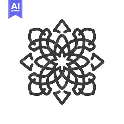 Aset desain premium: Abstract Symmetrical Geometric Mandala Design
