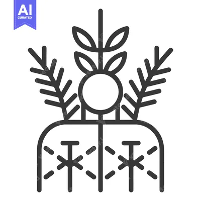 Aset desain premium: Abstract Tree Symbol with Circular Top and Geometric Branches