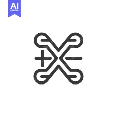 Premium design asset: Abstract X Shape with Circles and Lines