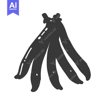 A bunch of four black silhouettes of bananas