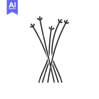 Aset premium populer: A bundle of five thin stems with arrowhead tops