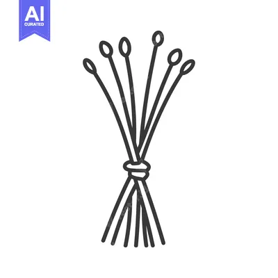 Aset desain premium: A Bundle of Tall Grass Stalks Tied Together